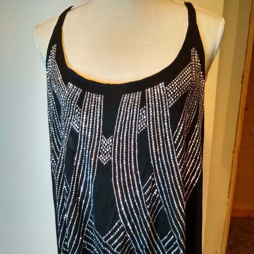 Nextmia Black Top with Rhinestone front, Sz 16